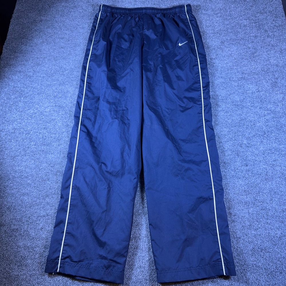 Nike Track Pants Mens Large Navy Blue Windbreaker Mesh Lined Vintage 90s
